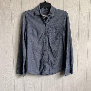 BCBG Blue Denim Button Shirt Long Sleeve Size Small